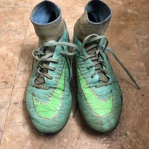 Blue Nike Soccer Cleats